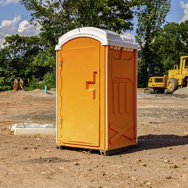 can i customize the exterior of the portable restrooms with my event logo or branding in Hamlet